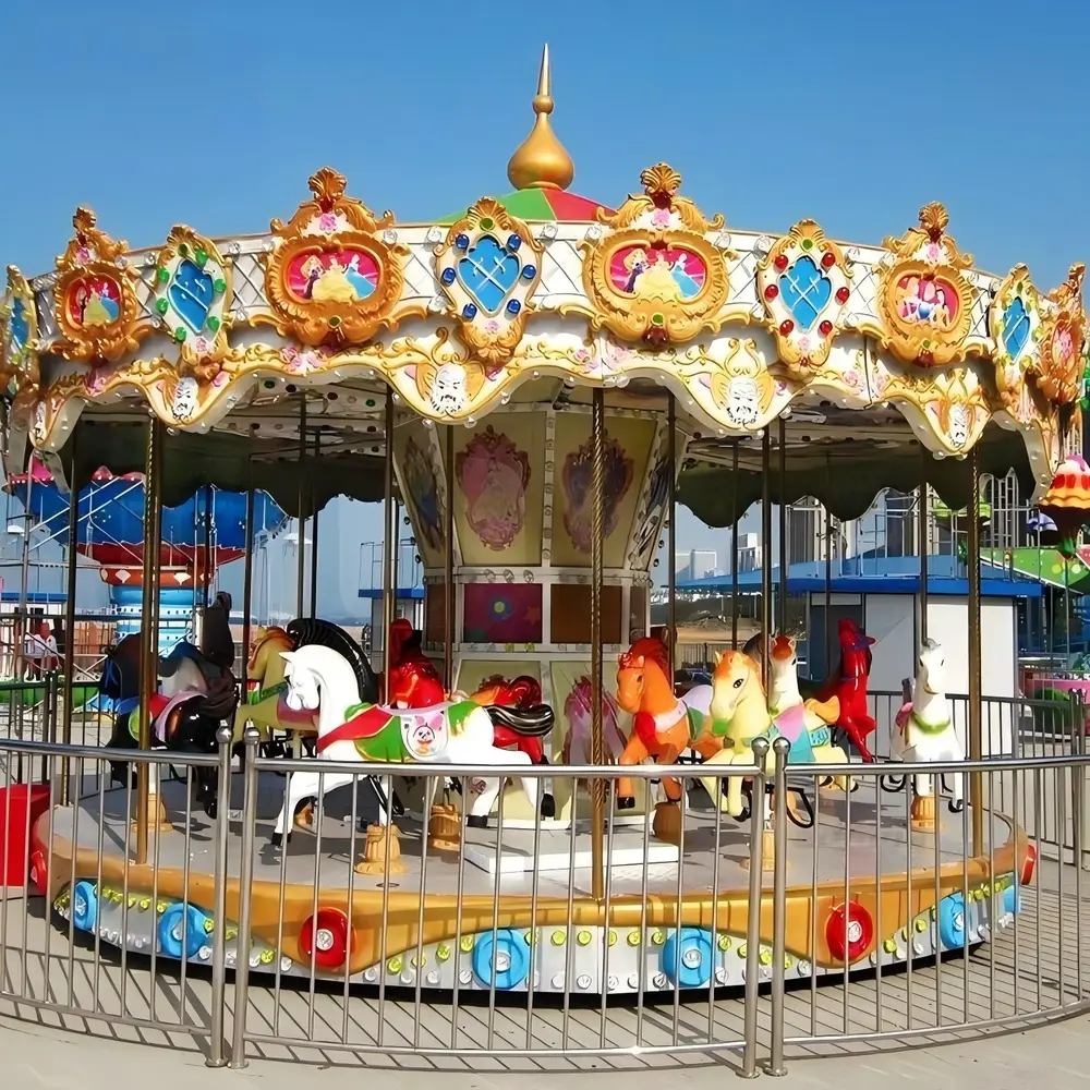 Carrousel classique à couronne dorée de 16 places - photo principale du produit | JH Amusement