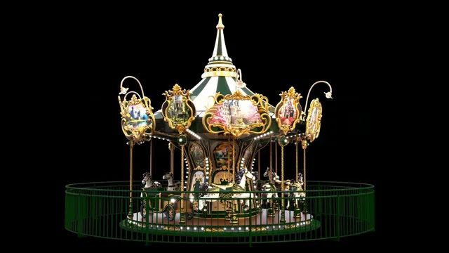 18-Seat European Castle Carousel - detail photo 3 | JH Amusement