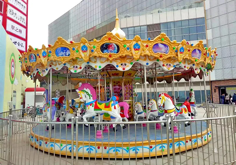 كاروسيل ديلوكس باللون الأبيض الذهبي يتسع لـ 24 مقعدًا - الصورة التفصيلية 1 | JH Amusement